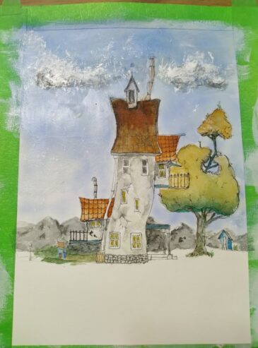 Crooked House Watercolor